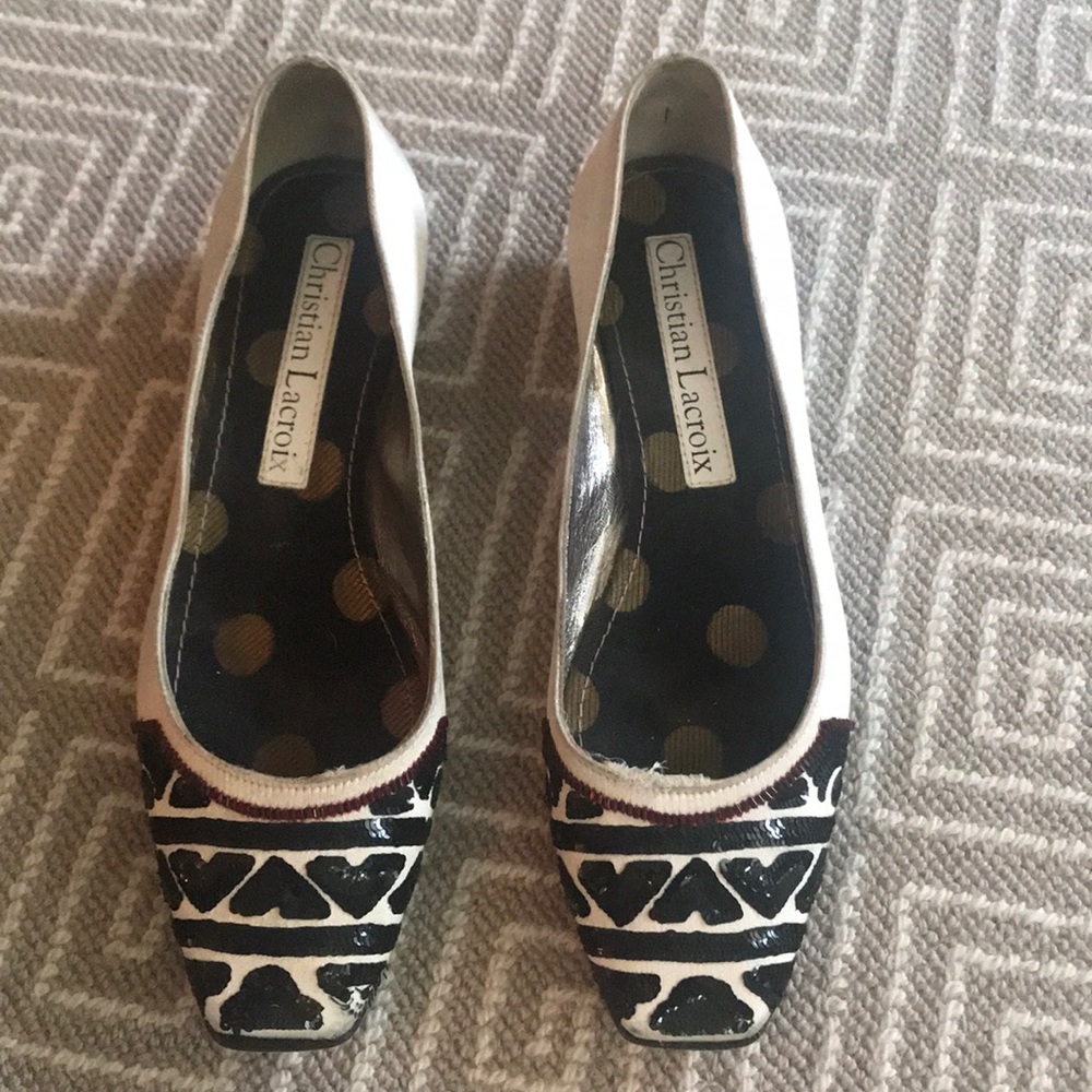 Christian LaCroix Sequin Kitten Heels / Flats